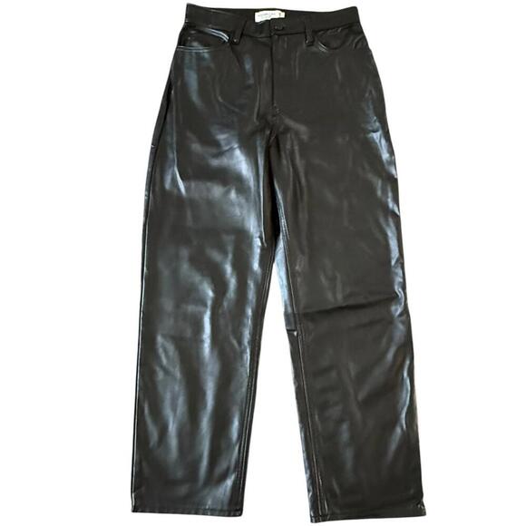 Abercrombie & Fitch Ultra High Rise Faux Leather Ankle Straight Pants Size 8/29 - Picture 1 of 6